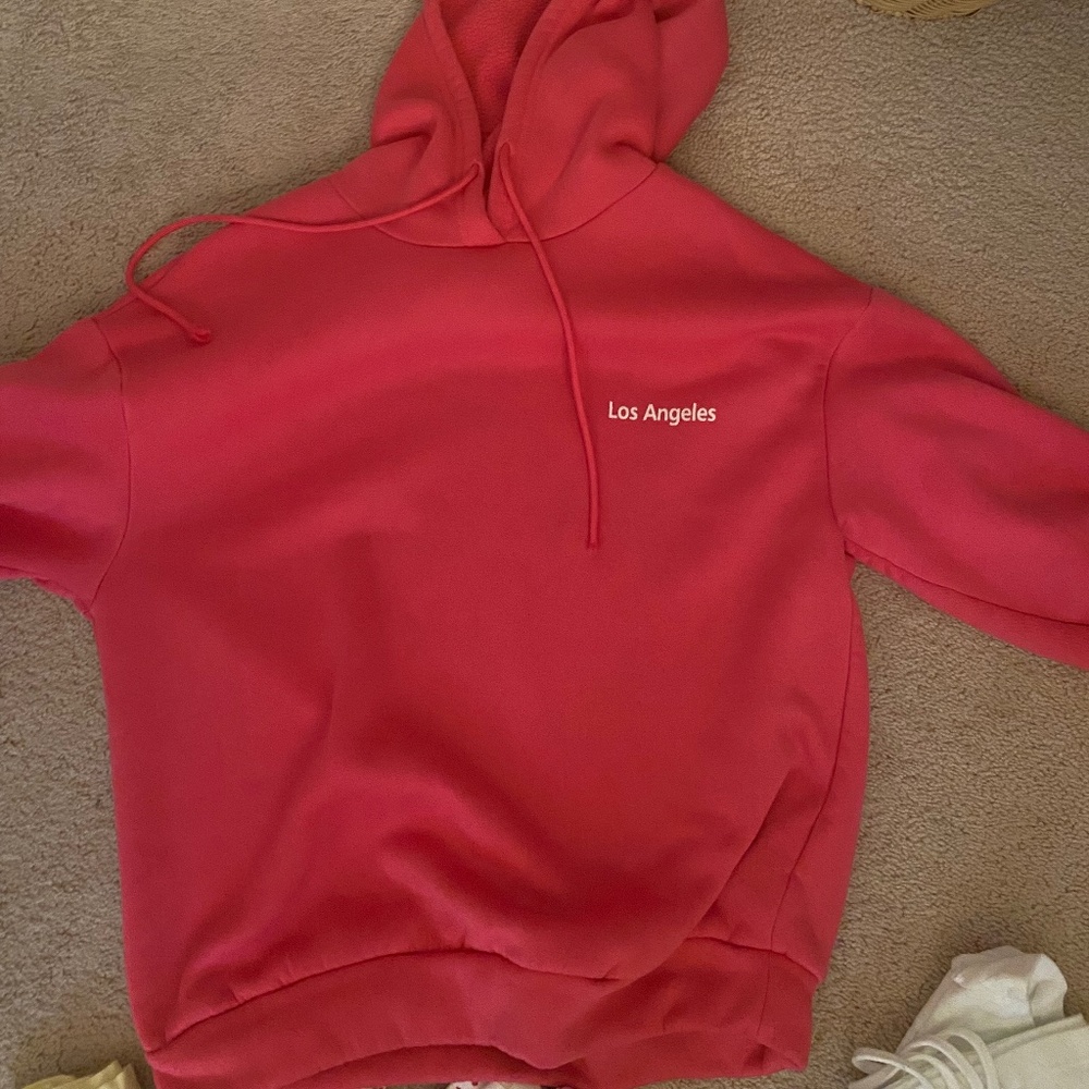 Hot pink Los Angeles hoodie (medium)